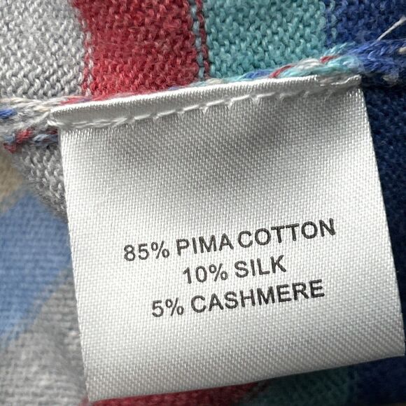 Peter Millar Quarter Zip Sweater Men’s XL Pima Cotton Silk Cashmere Blend Stripe - Picture 8 of 8